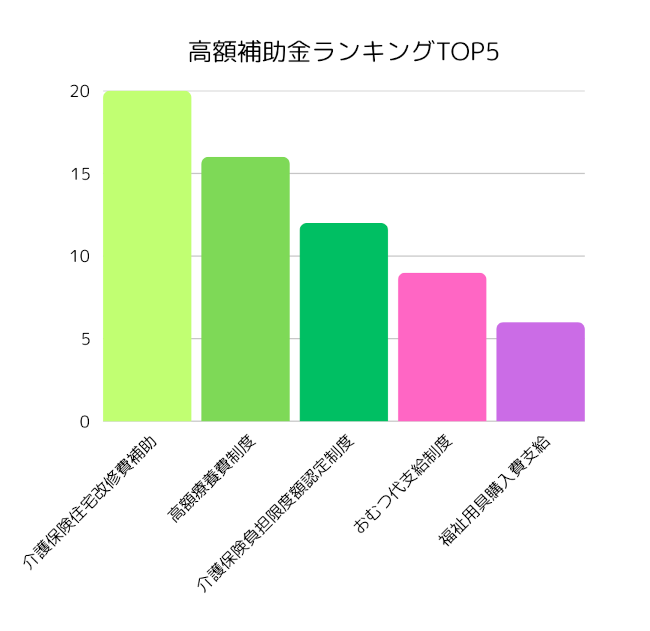 高額補助金ランキングTOP5のグラフ